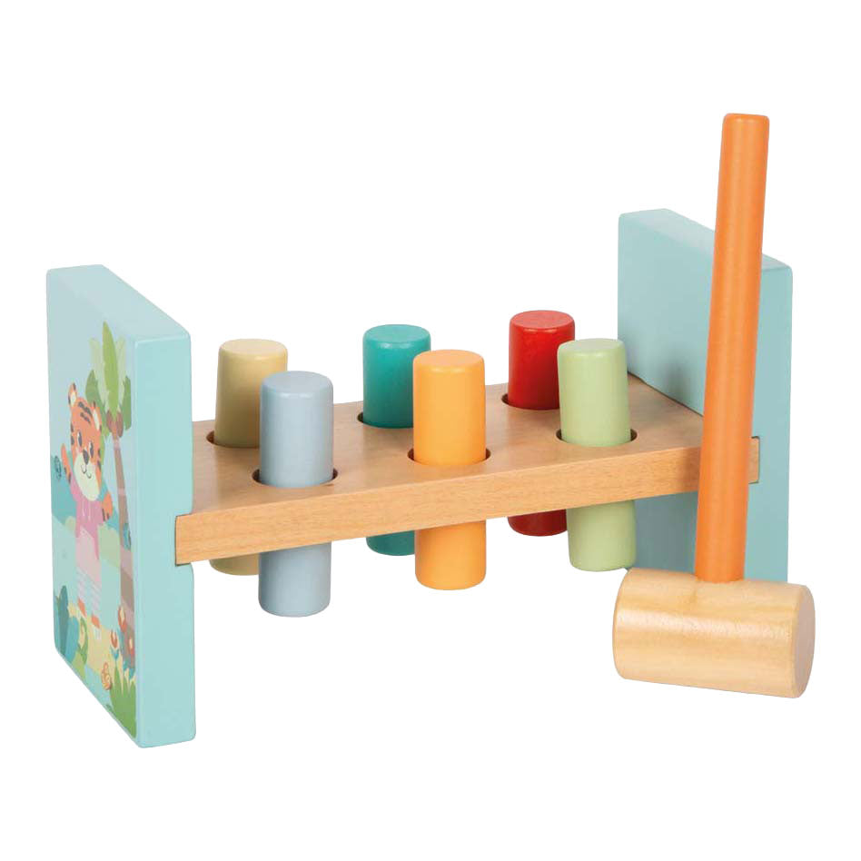 Small foot - banc marteau en bois jungle friends fsc