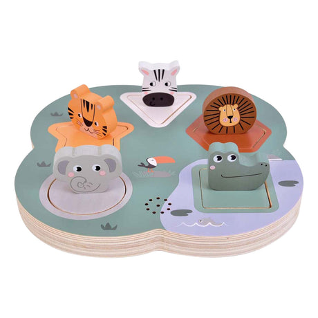 Small foot - puzzle safari en bois avec sons d'animaux 3D