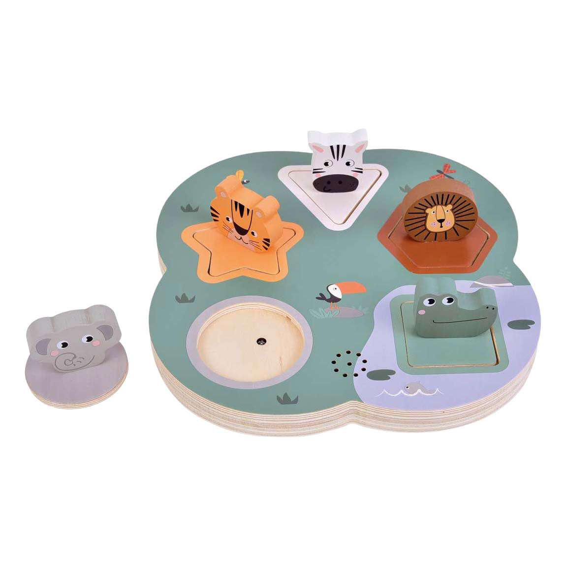 Small foot - puzzle safari en bois avec sons d'animaux 3D