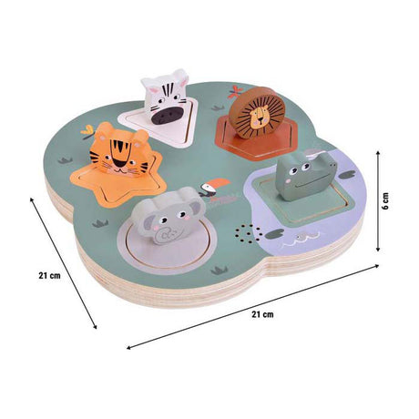 Small foot - puzzle safari en bois avec sons d'animaux 3D