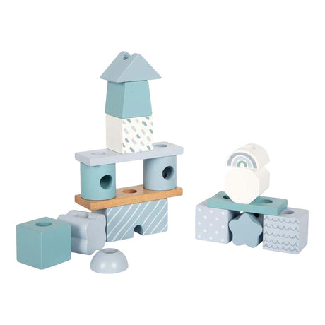 Small foot - maison empilable en bois bleu - 18 pcs.