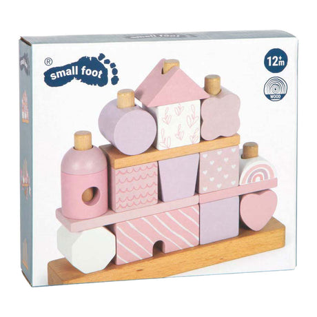 Small foot - maison empilable en bois rose - 18 pcs.