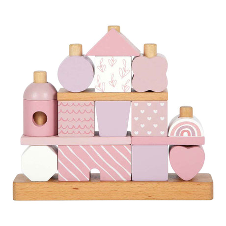 Small foot - maison empilable en bois rose - 18 pcs.