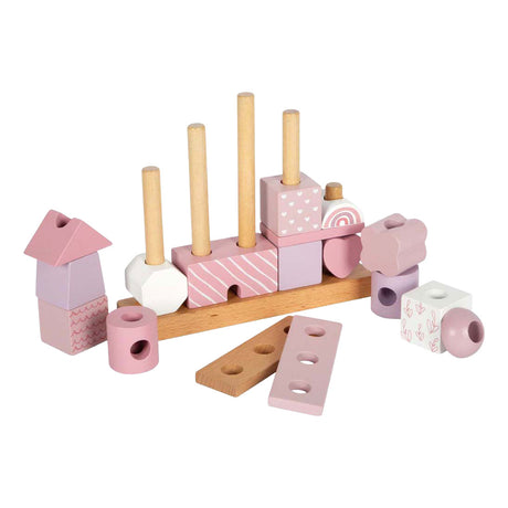 Small foot - maison empilable en bois rose - 18 pcs.