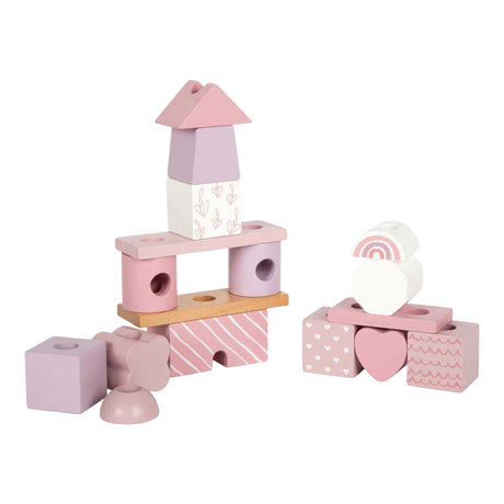 Small foot - maison empilable en bois rose - 18 pcs.