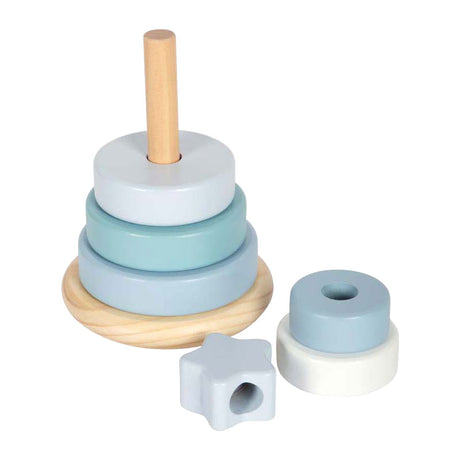 Small foot - tour empilable en bois bleu - 7 pcs.