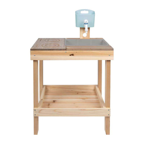 Cuisine en terre cuite et table de jeu Small Foot pour s'amuser en plein air.