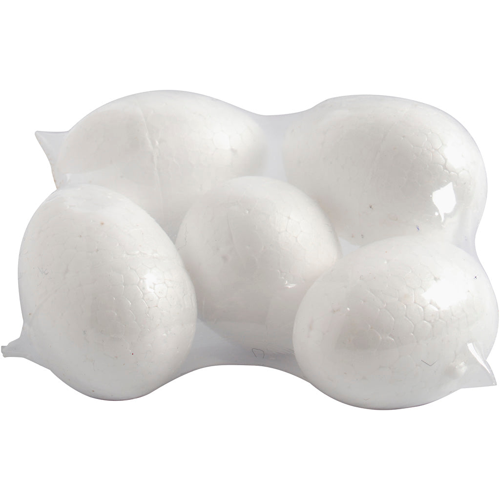 Oeufs Creativ company, h: 6 cm, blanc, 5 pièces 1 boîte