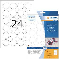 Herma labels étiquettes de sécurité blanches ø 40 a4 copie laser