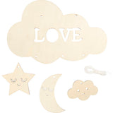 Creativ company mobile en bois, arbre de nuit, l: 28 cm, épaisseur 3 mm, 1 pièce 1 boîte