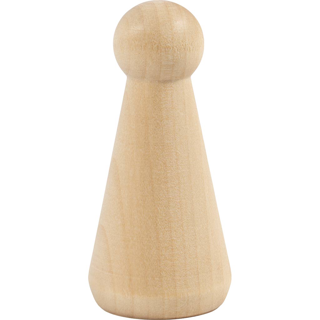 Figurine en bois Creativ company, en forme de cône, h : 8 cm, 3 pièces 1 boîte