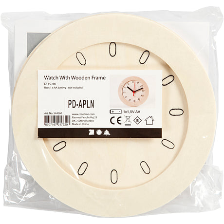 Horloge d'entreprise créative avec cadre en bois