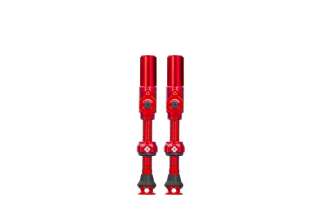 Valve tubeless Muc-off hybride à gros alésage, grande valve schräder automatique rouge 45mm