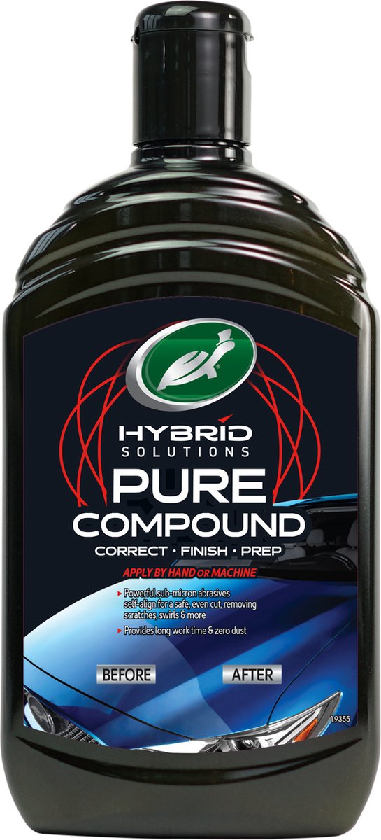 Turtle Wax Hybrid Solutions - Composé pur - Élimine l'oxydation des surfaces, les rayures et les tourbillons - Pour toutes les finitions brillantes et transparentes - Peut être appliqué manuellement ou à la machine - 500 ml