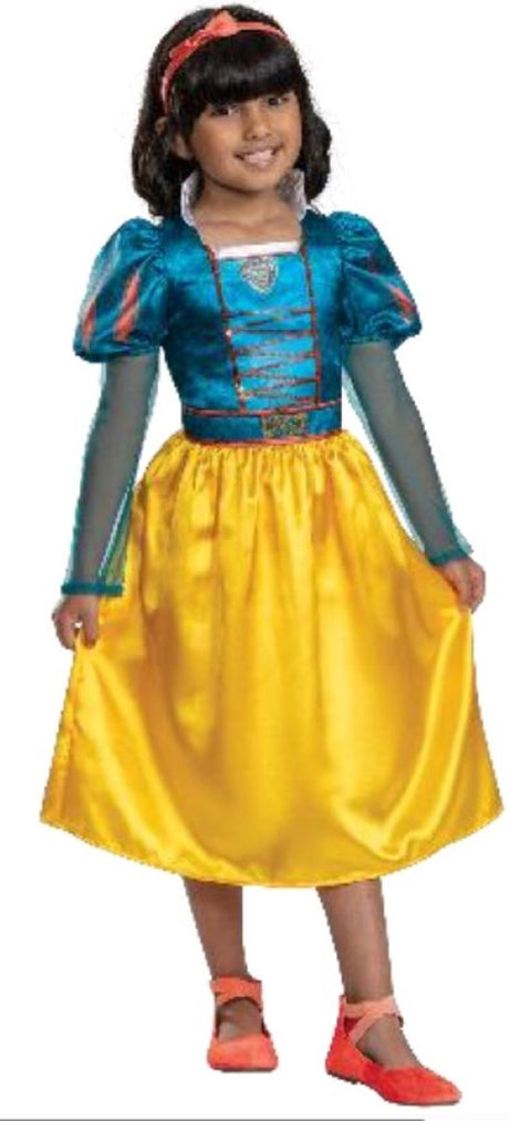 Déguisement Disney - Blanche Neige Live Action, Robe Blanche Neige Live Action Classique, Taille M (7-8 ans)