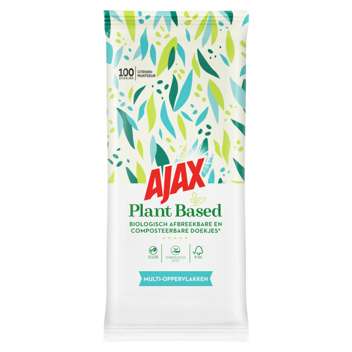 Ajax lingettes nettoyantes à base de plantes 100 pcs