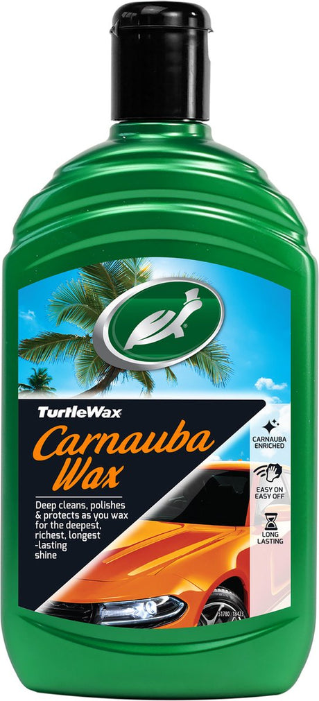 Turtle Wax gl carnauba car wax car wax – nettoie le vernis – protection longue durée – donne une brillance longue durée – 500 ml