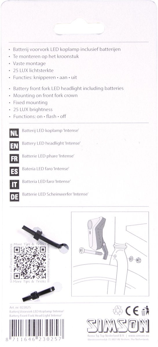 Batteries intenses du phare LED noire