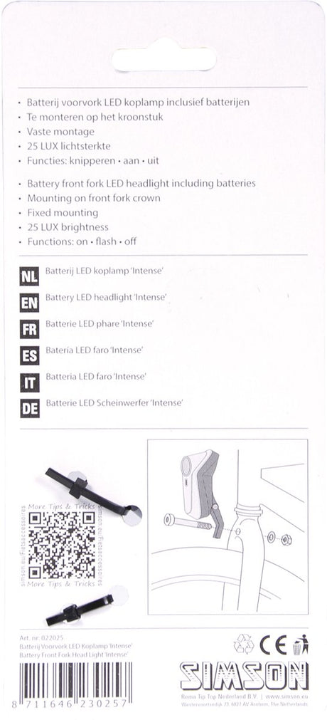 Batteries intenses du phare LED noire