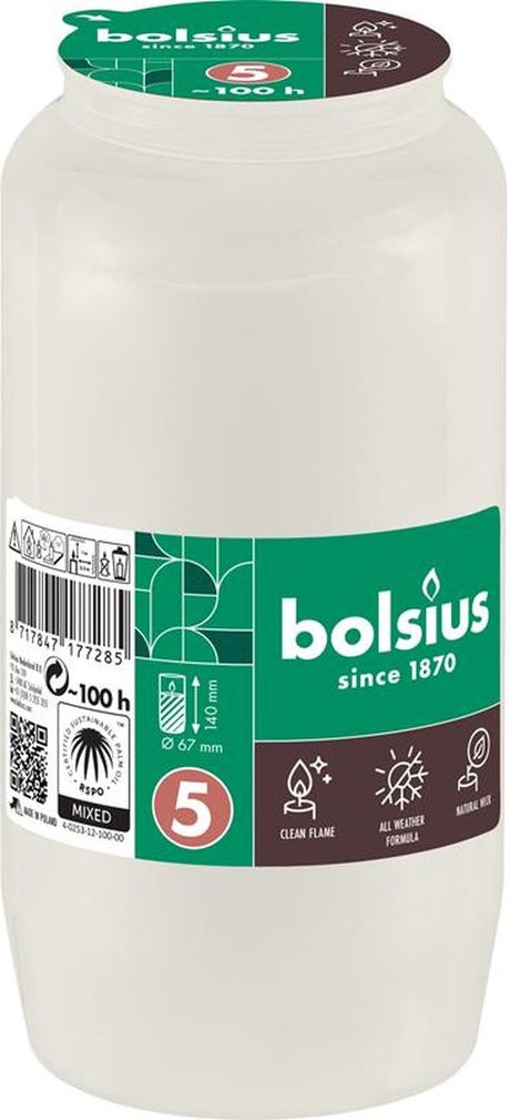 Lampe funéraire Bolsius compo n°5 blanche