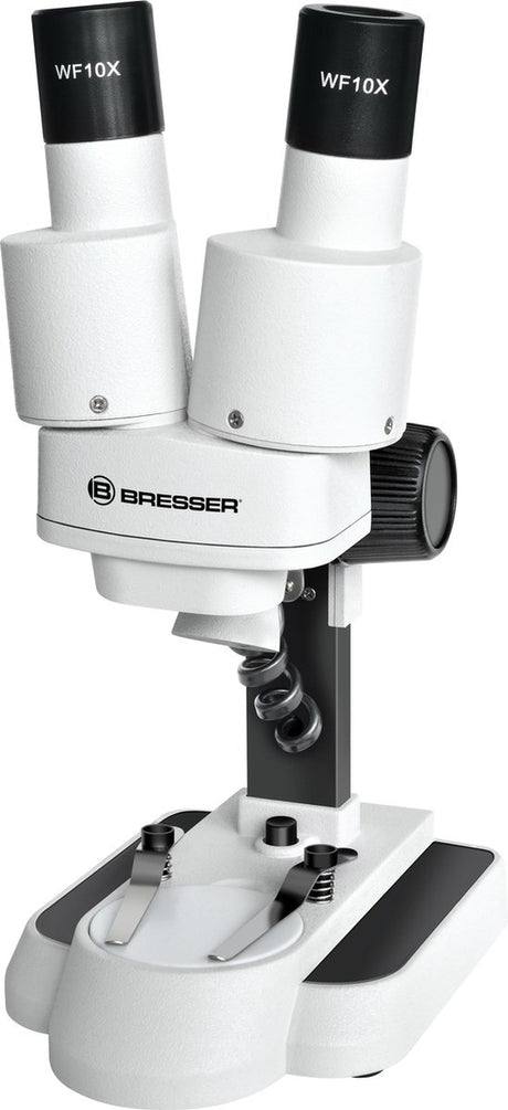 Stéréomicroscope Bresser junior pour enfants et débutants – grossissement 20x – parfait pour les objets du quotidien, la nature et l'éducation