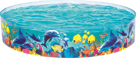 Piscine Bestway 2,44 mx 46 cm Fill 'n Fun Odyssey Snapset transparente avec imprimé marin. env. 2000 litres