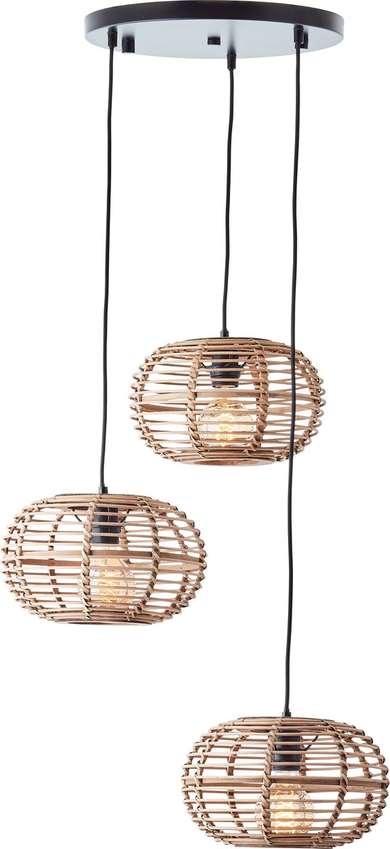 Brilliant woodball - suspension - e27 max 3x60w - rotin
