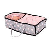 Landau de poupée 2 en 1 gris rose 66,5x37x69 cm