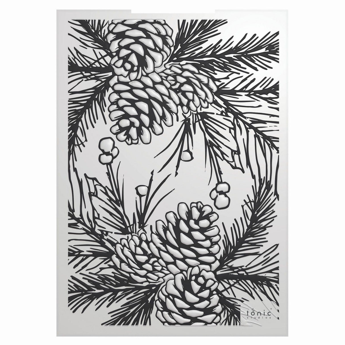 Tonic Studios • Dossier de gaufrage 3D Intemporel Tidings Pinecone Parade