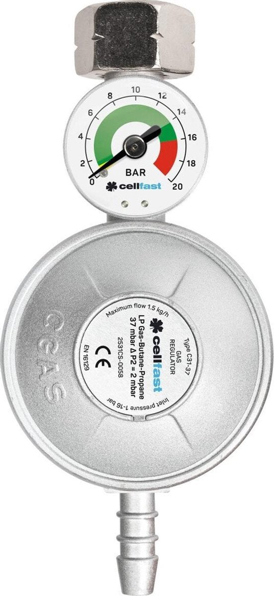 Détendeur de gaz Cellfast avec manomètre GPL propane butane