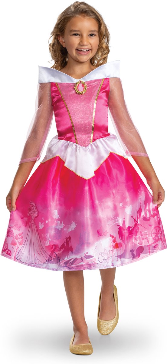 Déguisement princesse disney - la belle au bois dormant, robe classique aurore, taille m (7-8 ans), fille
