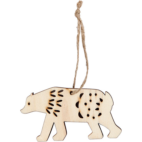 Ornement Creativ company, ours polaire, h : 4,5 cm, p : 0,5 cm, l : 7,5 cm, 4 pièces 1 boîte