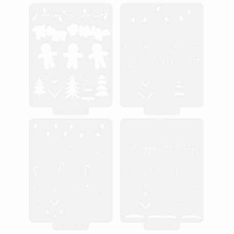 Tonic studios • un ensemble de pochoirs de Noël en forme de canne en bonbon, 4 pièces