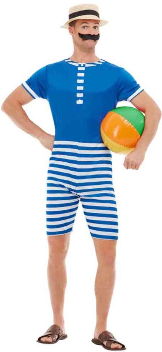 Smiffys - costume de maillot de bain années 20 - m - bleu blanc