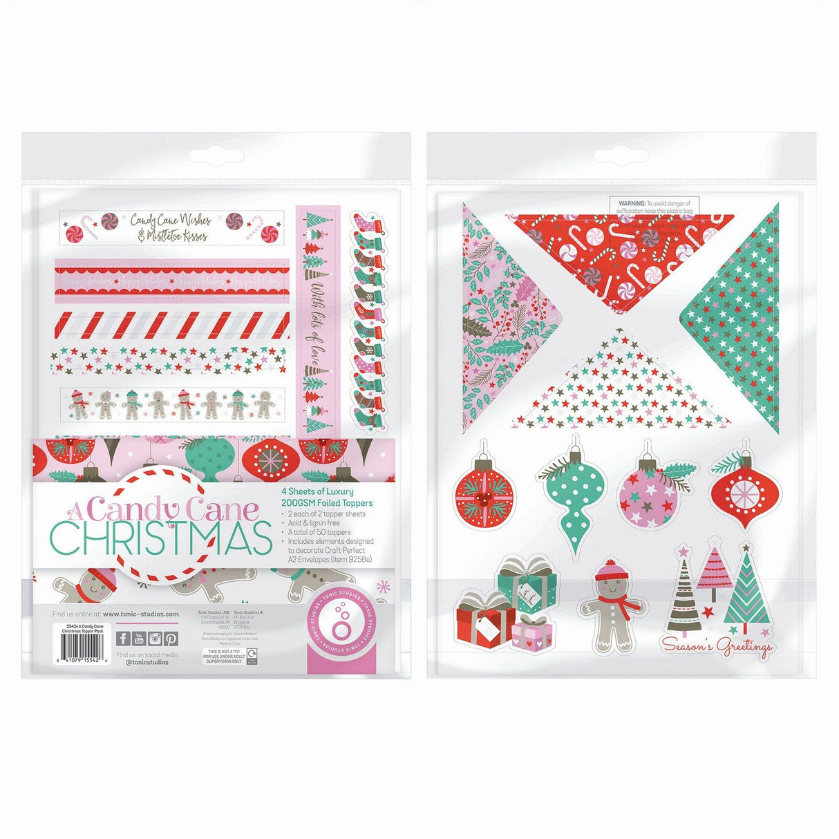 Tonic Studios • un ensemble de décorations de Noël en canne à sucre