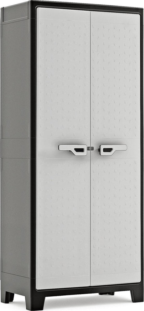 Keter armoire haute titan - 4 étagères - 80x44x182cm - gris noir