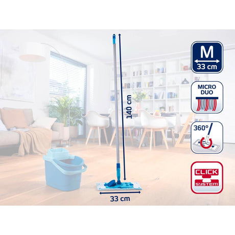 Leifheit essuie-sol powerclean m 33cm avec manche 140cm