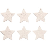 Creativ company décorations à suspendre, étoile, dim. 7x7 cm, blanc, 6 pièces 1 boîte