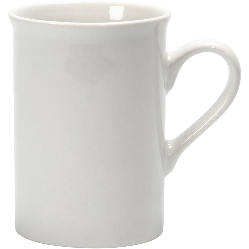 Tasses Creativ company, h : 10 cm, d 7,4 cm, blanc, 2 pièces 1 boîte
