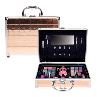 Valise maquillage décontractée carré de champagne