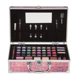 Casuelle trousse de maquillage holographique rose glamour