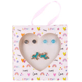 Set de boucles d'oreilles Happy love chevaux bleus 3 pièces