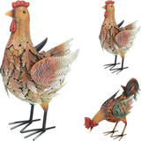 Coq de jardin pro et poulet métal