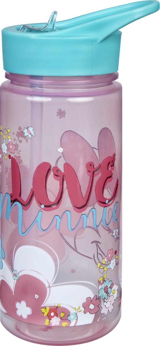 Bouteille à boire Minnie Mouse Undercover 500 ml sans BPA rose-bleu.