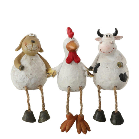Boltze home animal de ferme avec pattes pendantes h20cm