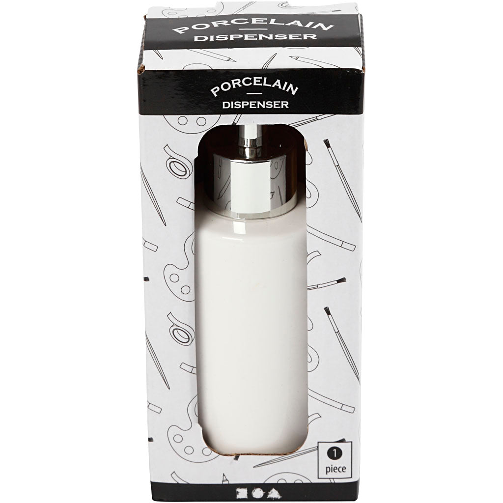 Pompe à savon Creativ company, h : 16,5 cm, d 5,5 cm, 150 ml, blanc, 1 pièce