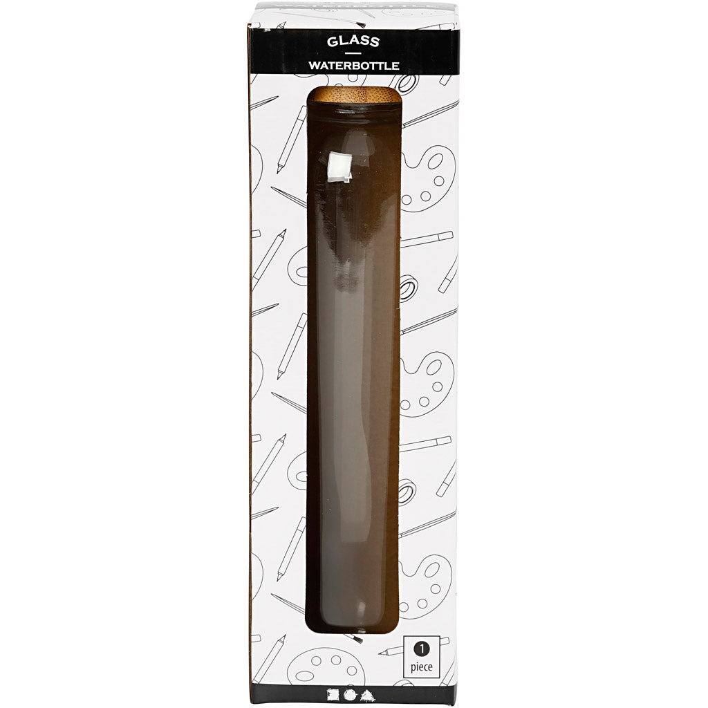 Bouteille d'eau de la société Creativ avec couvercle en bambou