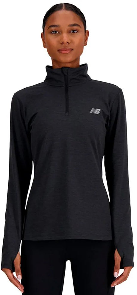Pull de sport femme New Balance Sport Essentials Space Dye 1 4 - noir