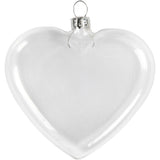 Creativ company coeur en verre plat, h : 9 cm, l : 7,8 cm, épaisseur 2,1 cm, 6 pièces 1 boîte
