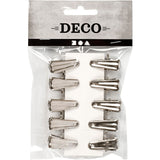 Pinces déco Creativ company, l: 27 mm, l: 14 mm, argent, 10 pièces 1 boîte
